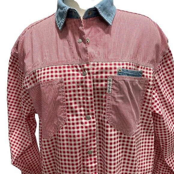 Vintage Graphite Jeanswear Checkered Shirt L Rodeo Western Festival Country - Picture 7 of 10
